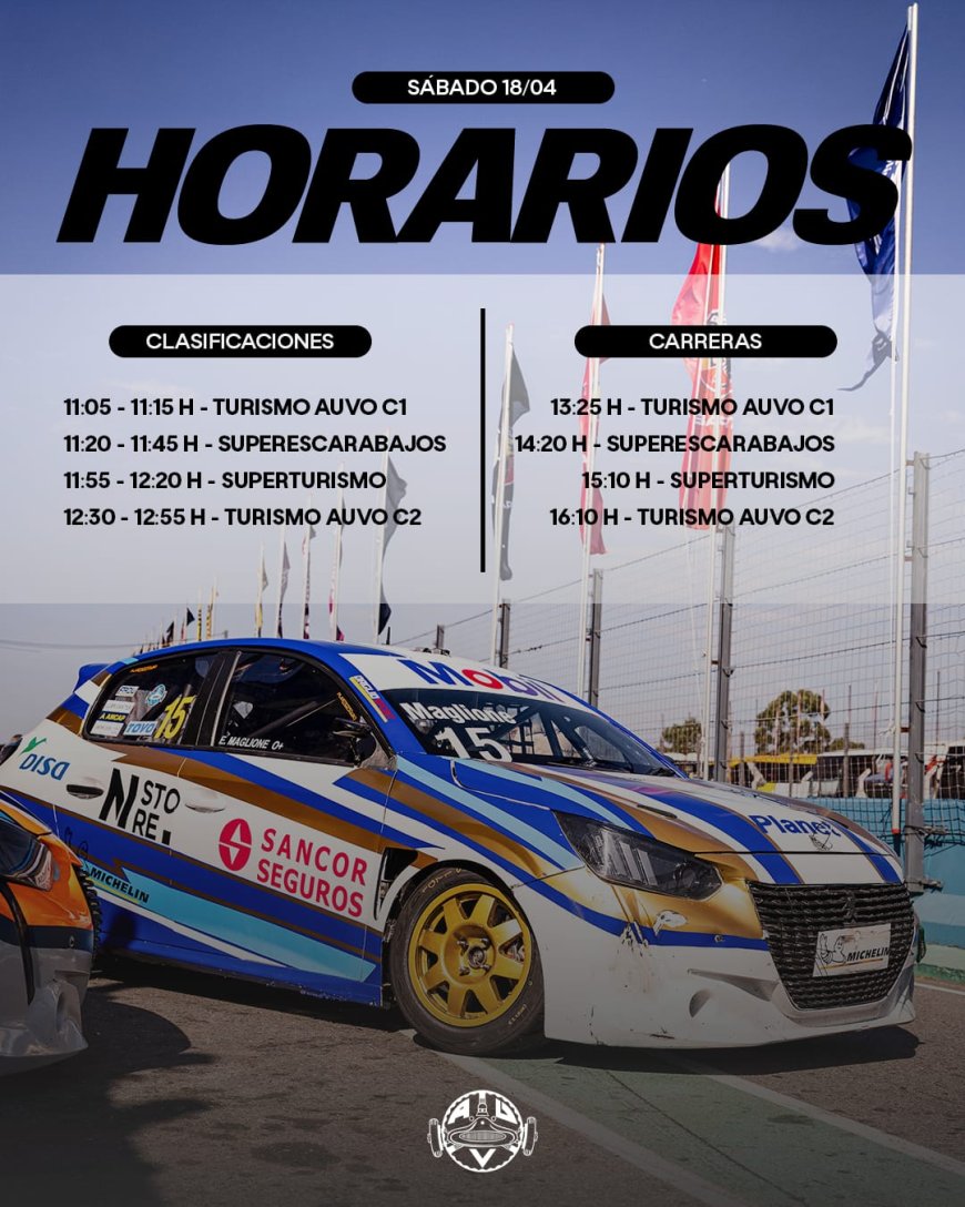 Horarios oficiales: Clasificaciones y Carreras del Sábado 18/04